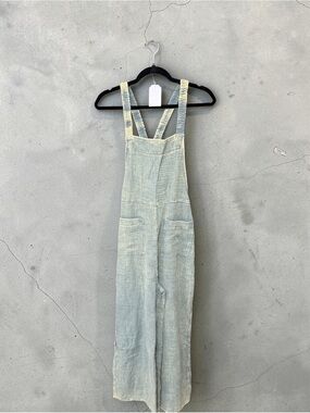 Zenana Outfitters Light Sage Green Linen-Blend Wide Leg Jumpsuit